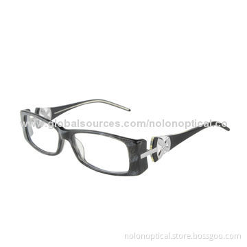 Clear Black Optical Computer Eyeglasses with Butterfly Decoration